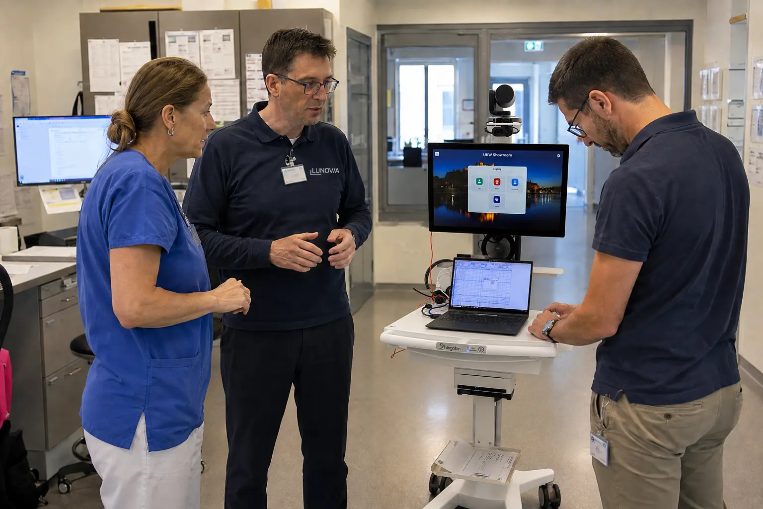 Mobiles Telemedizinsystem wird dem klinischen Team auf der Station vorgestellt