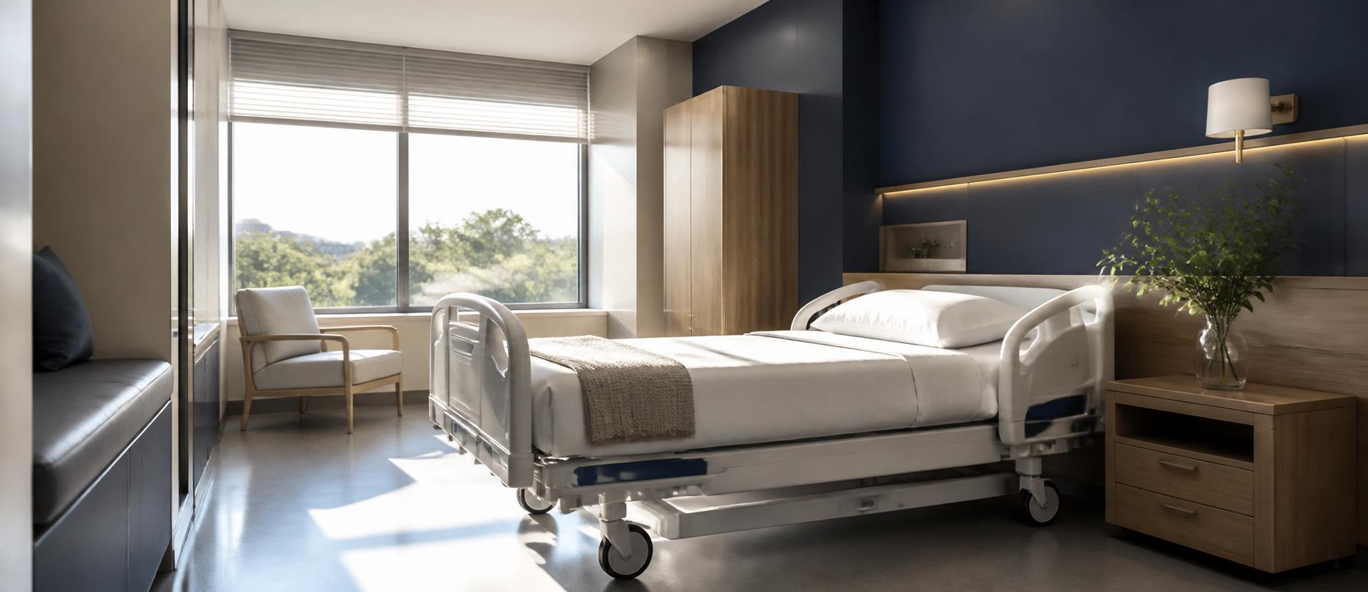 LUNA X1 mobiler Visitenwagen in einem modernen Klinikzimmer