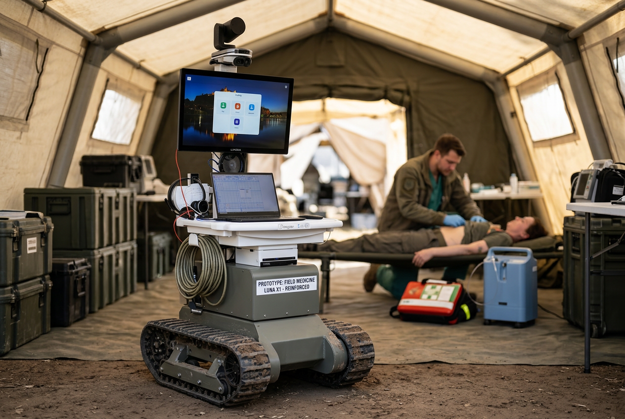 Medizinisches Equipment im Feldlazarett-Setting